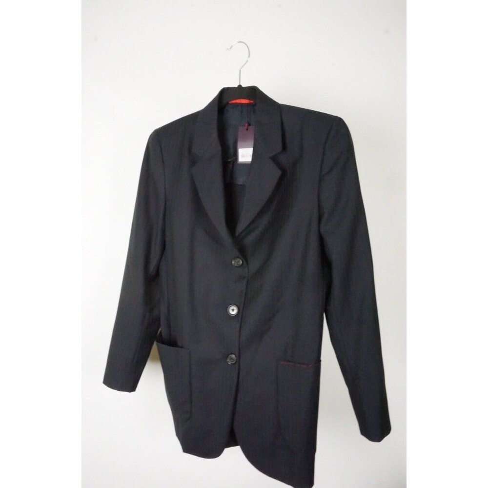 Isaia Denver Navy Blue Herringbone Wool Womens Blazer Sz 40R BRAND NEW